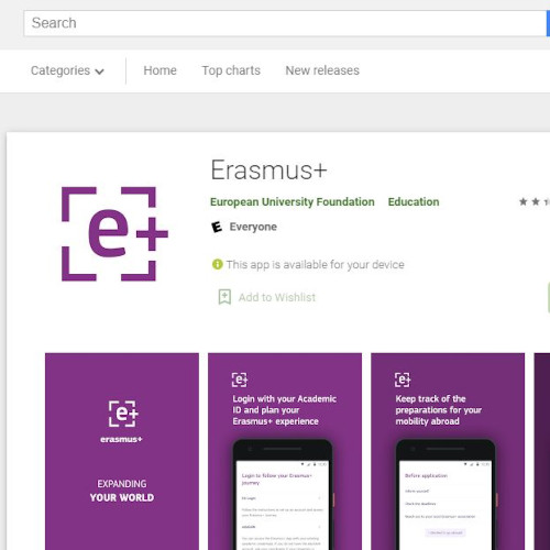 First release of the Erasmus+ App in app stores (December 2020)